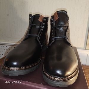 Men's Black Leather Lace-Up Ankle Boots - Durable Everyday Style